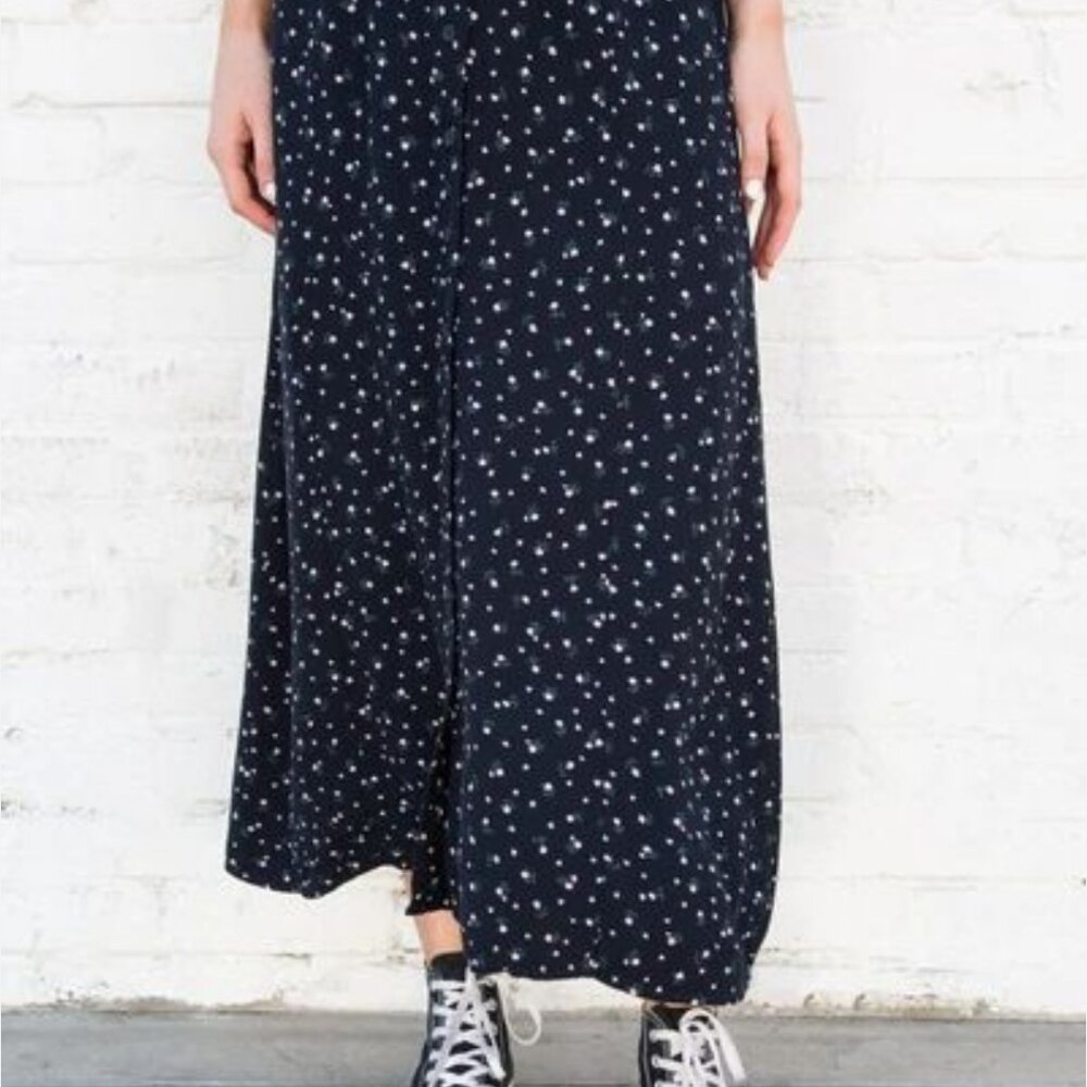 Brandy Melville Long Floral Skirt Navy Ditsy